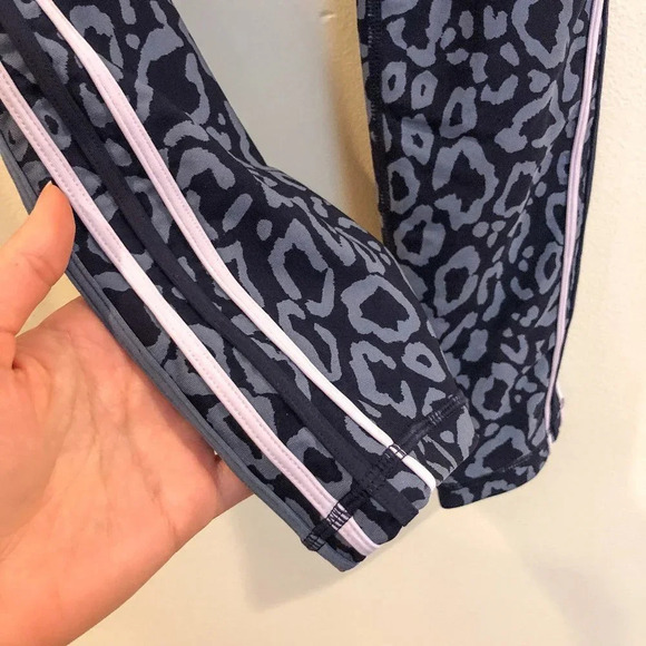 The Upside Soulcycle Purple Leopard Drawstring Mid Rise Athletic Leggings 8 - Picture 6 of 10